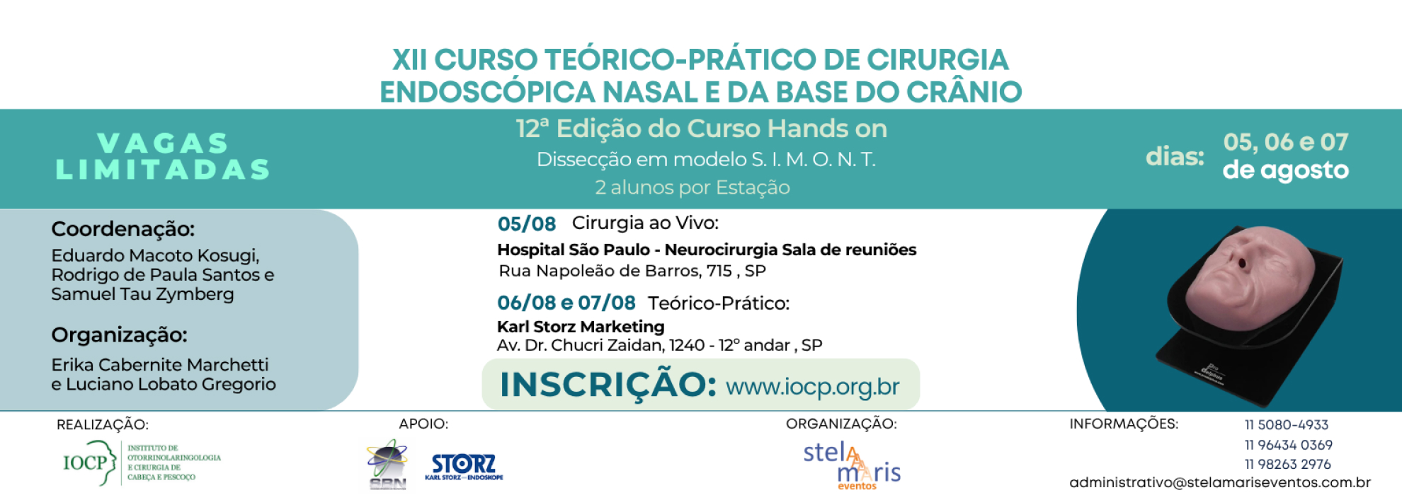 XII Curso Teórico-Prático de Cirurgia Endoscópica Nasal e da Base do Crânio